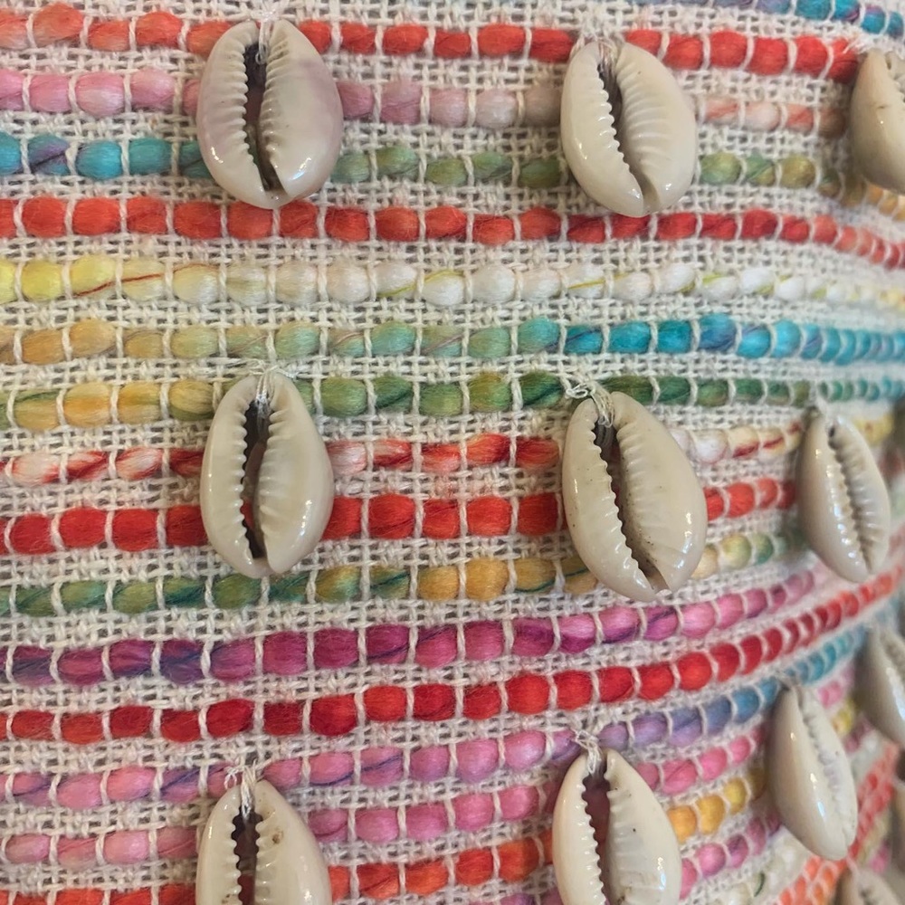 Cowrie Puka Shell Multicolor Mini Bucket Bag - Picture 2 of 8